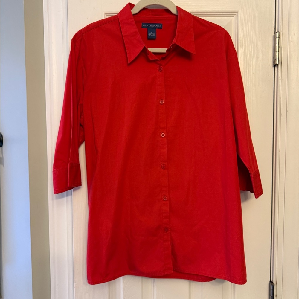 Mountain Lake Red Button Down Shirt